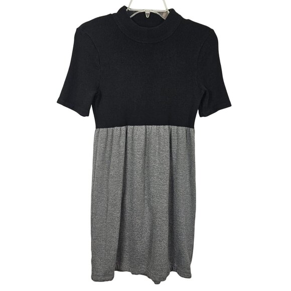 Basic TShirt Dress Teacher School Workwear Office Black Gray Laundry by Design S - Picture 1 of 14